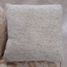 Coussin kasha (gris chiné) tricoté en laine de mouton
