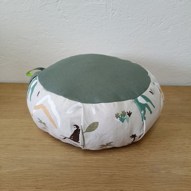 Coussin de méditation Zafu pour enfant assise unie et contour motif.