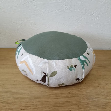 Coussin de méditation Zafu pour enfant assise unie et contour motif.