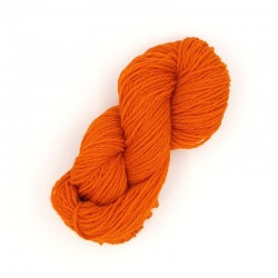 Écheveau de laine 1/2/S (référence T430) orange - Laine locale du Massif central.