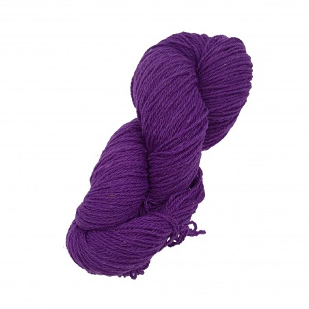 Écheveau de laine 3/8 (référence T620) violet raisin - Laine locale du Massif central.