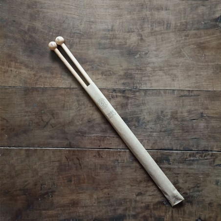 Aiguilles à tricoter artisanales en bois n°8 - 40cm avec emballage