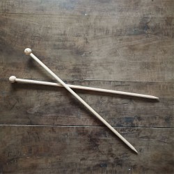 Aiguilles à tricoter artisanales en bois n°8 - 40cm